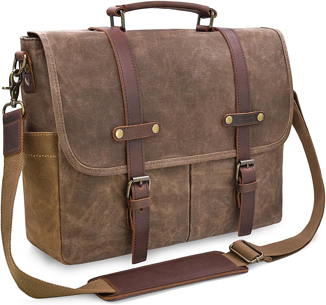 NEWHEY Waxed Canvas Messenger Bag