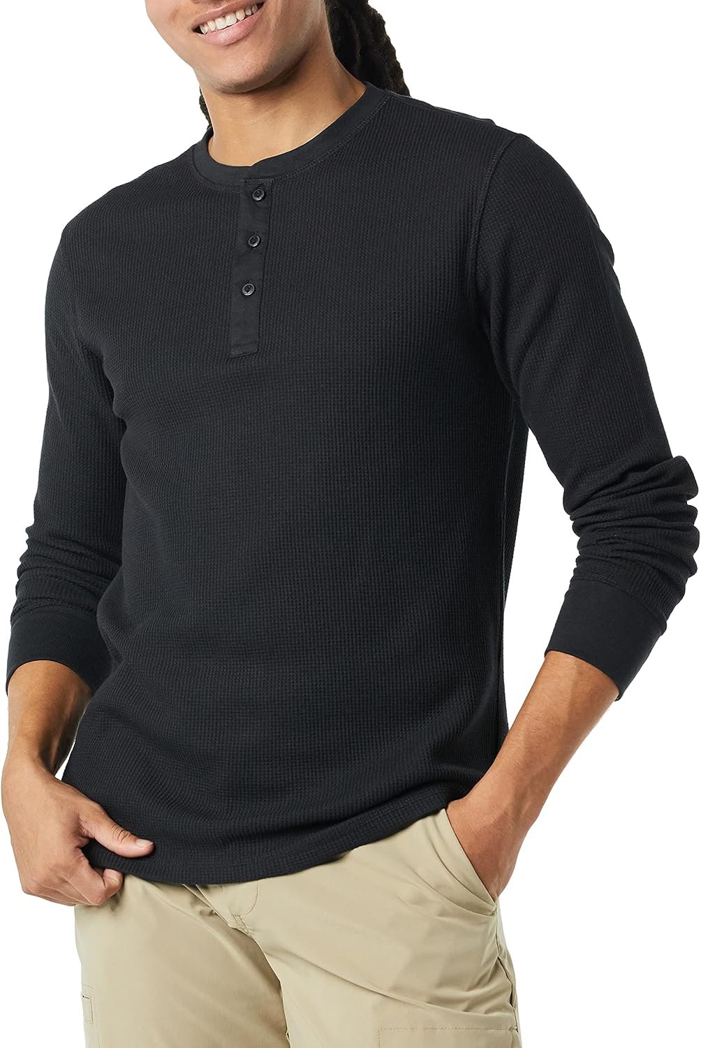Amazon Essentials Waffle Henley